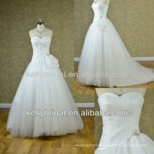 2014 Elegant and Generous plain style with beaded Tulle wedding dress
